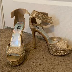 Gold heels with silver